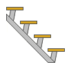 Utregning av rett metall trapp.