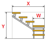 Расчет металлической лестницы с поворотом на 90 градусов и ступенями на опорах
