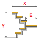 Cálculo de escadas de metal com uma volta de 180 graus e um ziguezague corda